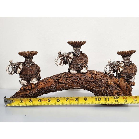 Handmade carving Unique corElephant candle stand Decor - Picture 3 of 6